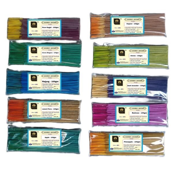 10 in 1 Premium Colored Natural Fragrance Agarbatti – 1kg Pack